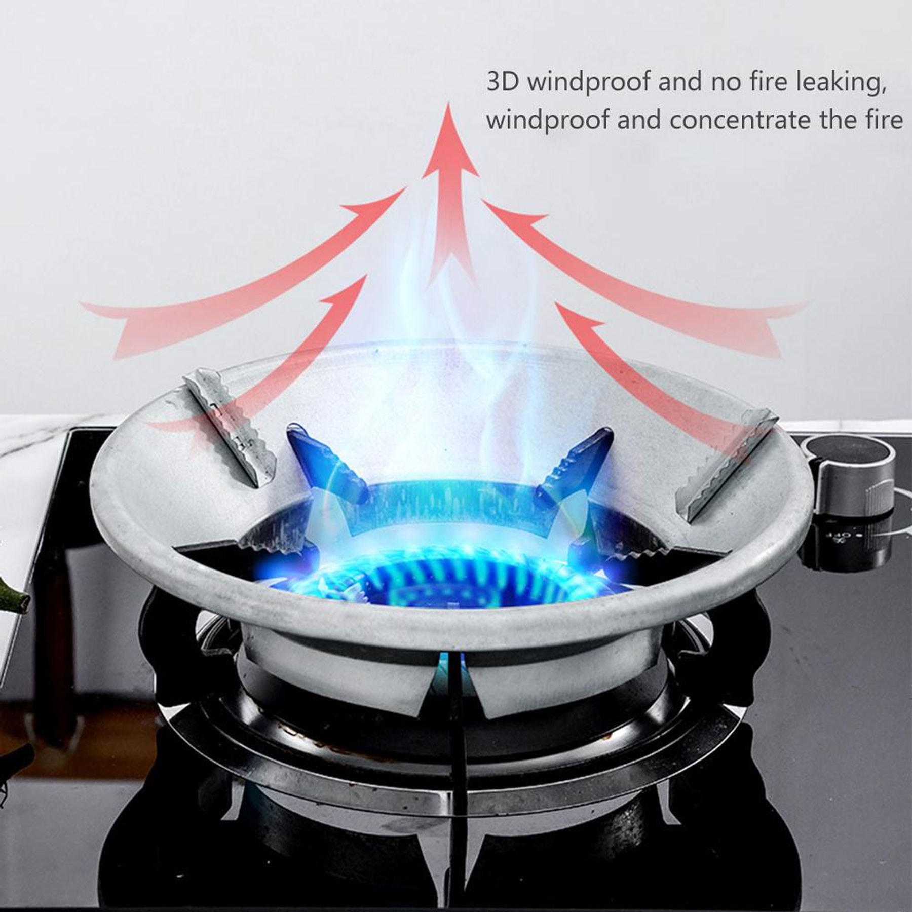 High Efficiency Gas Stove Energy Saving Cover Heat Insulation Pot Holder Wind Shield Brack